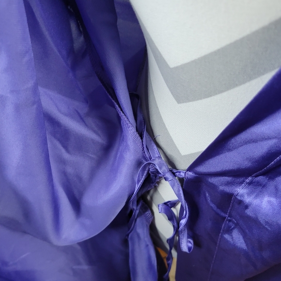 Thalia Sodi Womans lace Trimmed Wrap Robe Satin Tie Waist Size L/XL - Picture 8 of 12